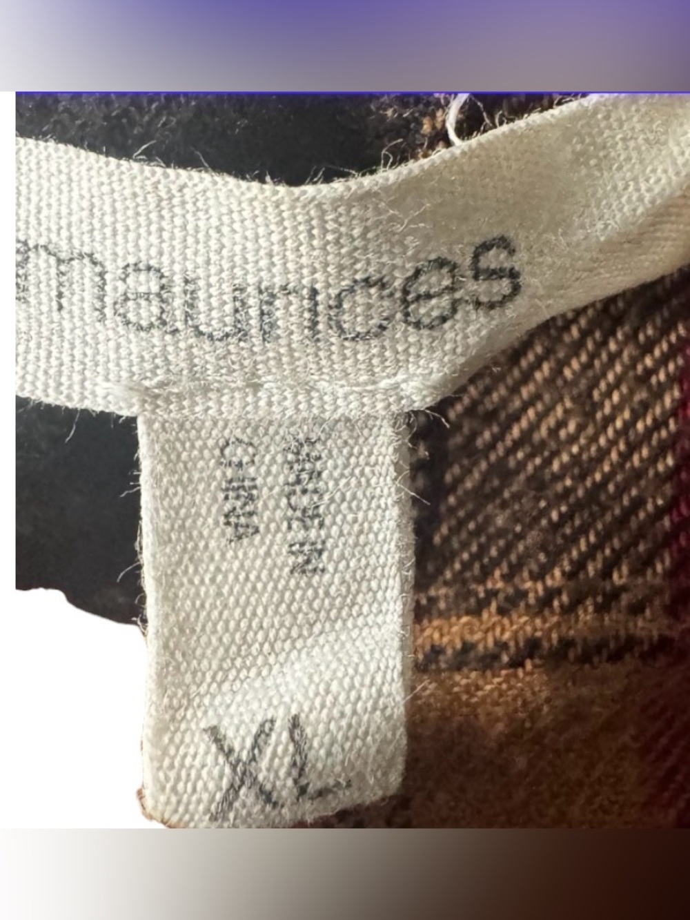 MAURICES Women's Plaid Tan Black & Red Button Front Shirt Size XL - Picture 5 of 5